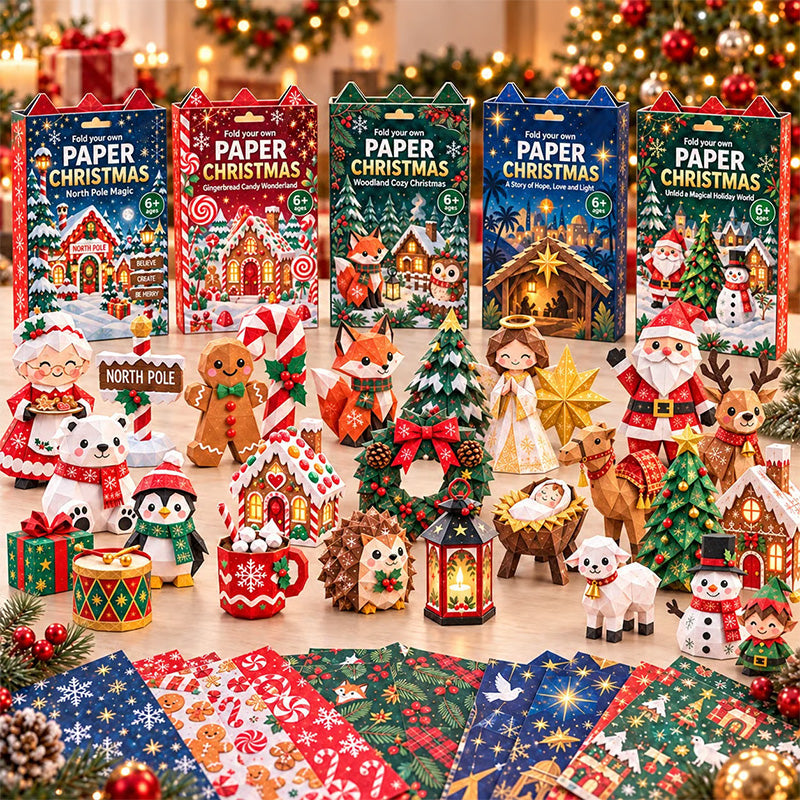 Weihnachtsbastelset aus Papier – Falten und Gestalten Sie Ihre eigene Weihnachtsdekoration
